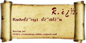 Radványi Ádám névjegykártya
