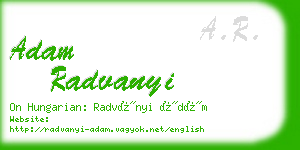 adam radvanyi business card